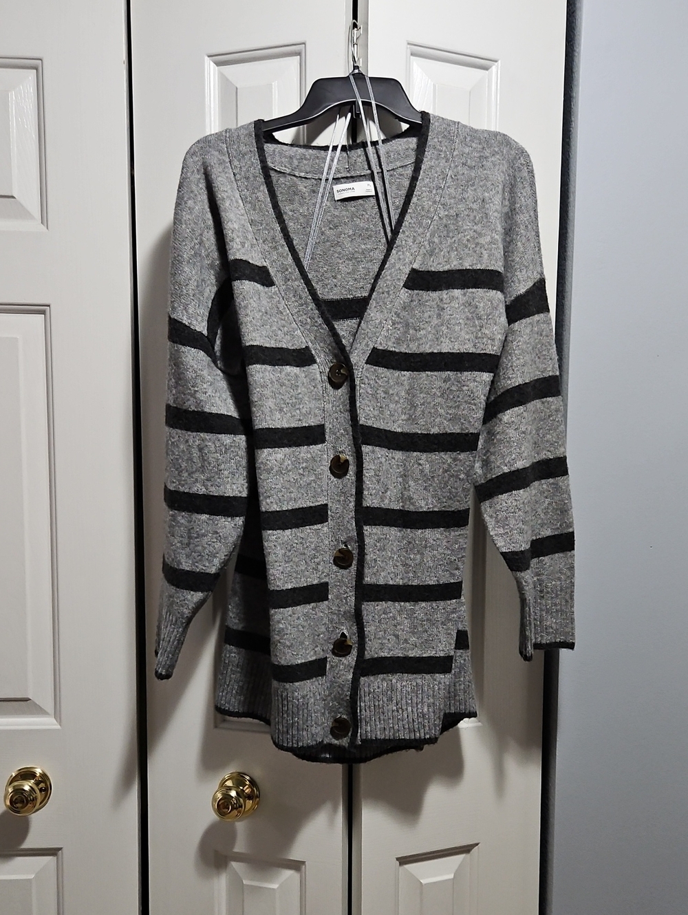 Wool Blend Long Button Down Oversized Cardigan